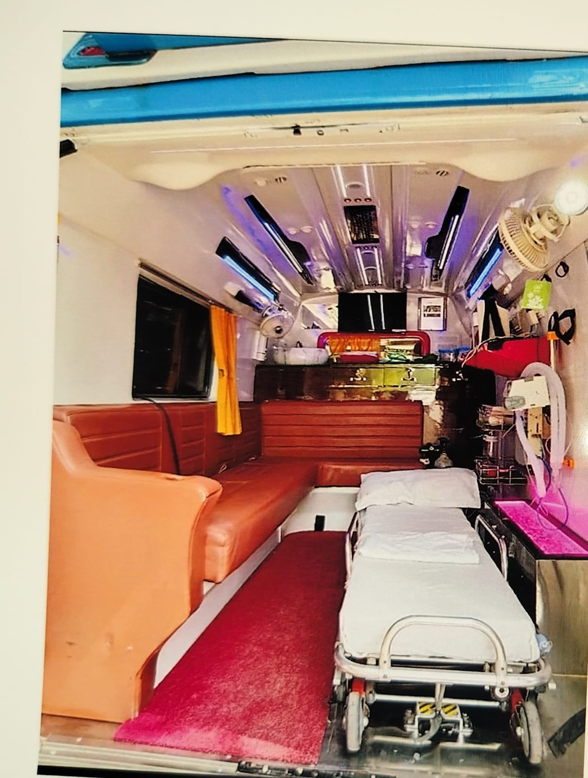 Sterile Patient Bed Ready for Transport RK Asha Ambulance
